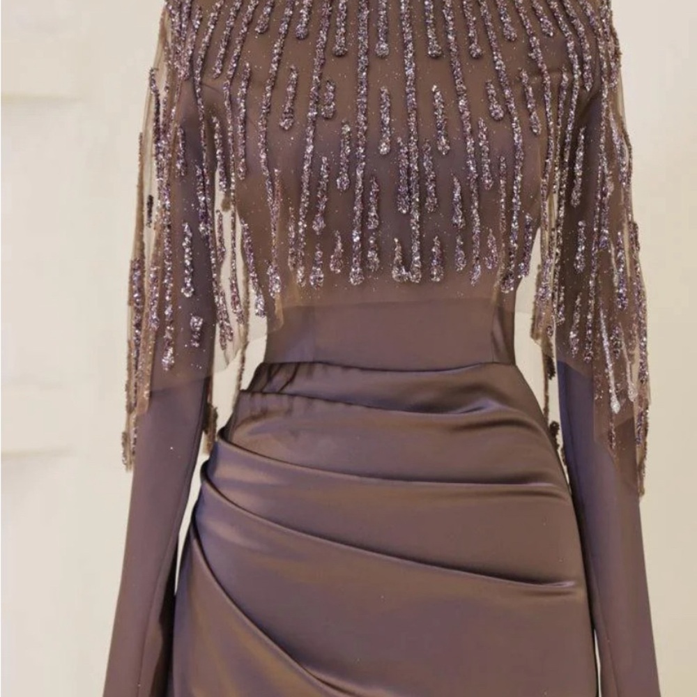 Elegant Brown Evening Dress